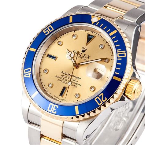 rolex submariner stainless steel blue serti dial blue|Rolex two tone submariner blue.